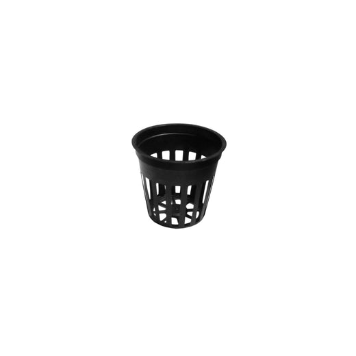 Pot panier de culture hydroponique noir de 5 cm de diamètre, paroi ajourée, sur fond blanc