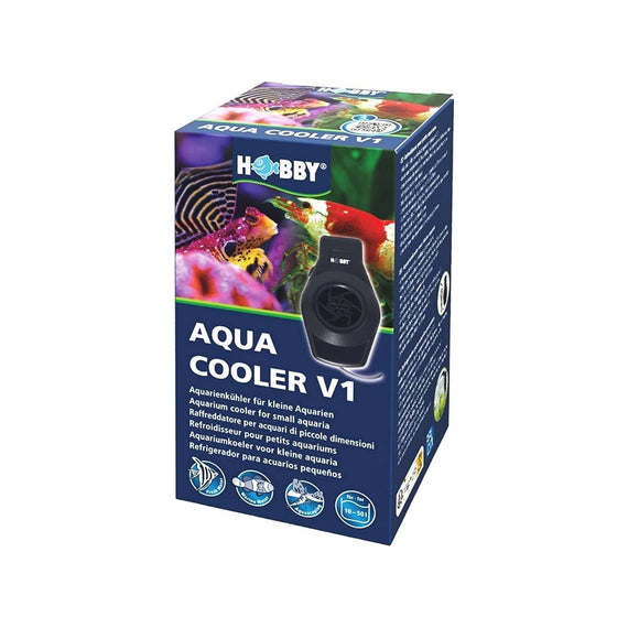 Doos van de compacte ventilator Hobby Aqua Cooler V1 voor een klein aquarium