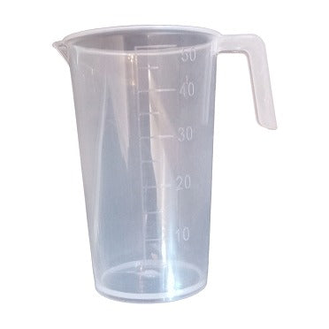 Verre doseur gradué en plastique translucide avec bec verseur
