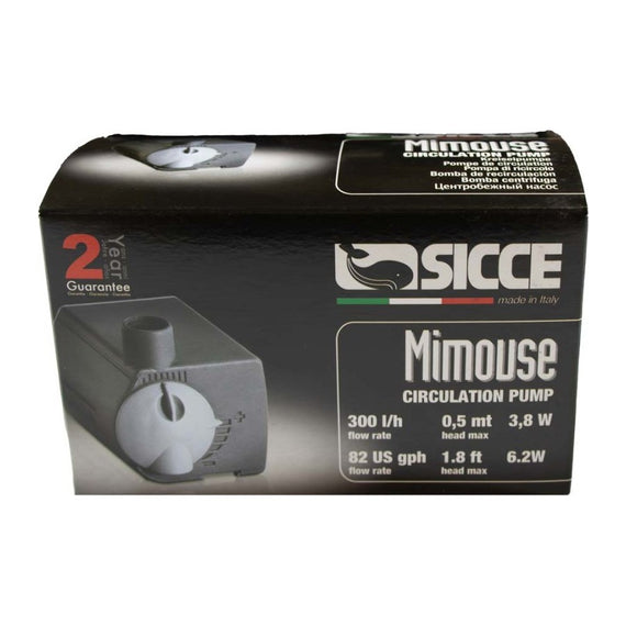 Boîte de la pompe Mi Mouse : 300 L/h, 0,5 m de hauteur maximale, 3,8 W